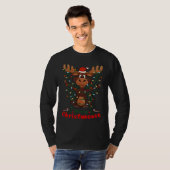 Merry Christmoose Christmas Moose Xmas Tree Lights Tシャツ (正面フル)