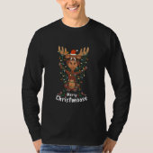 Merry Christmoose Christmas Moose Xmas Tree Tシャツ (正面)