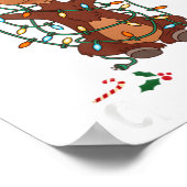 Merry Christmoose Christmas Mooses Xmas Tree Light ポスター (角)