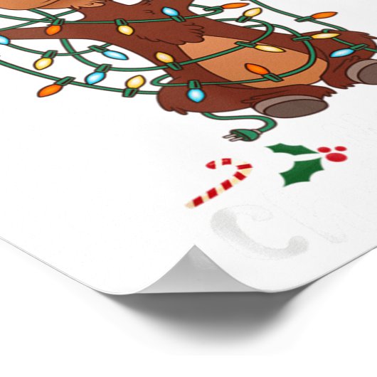 Merry Christmoose Christmas Mooses Xmas Tree Light ポスター (角)