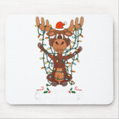 Merry Christmoose Christmas Mooses Xmas Tree Light マウスパッド (正面)