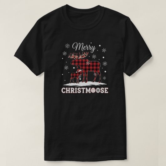 Merry Christmoose, Funny Rustic Christmas Tシャツ (デザイン正面)