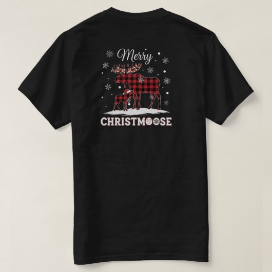 Merry Christmoose, Funny Rustic Christmas Tシャツ (デザイン裏面)