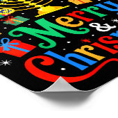 Merry Christmukkah Hanukkah Christmas Tree Xmas Fa ポスター (角)