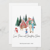 MERRY CHRITSMAS FESTIVE MODERN CUTE CARD  招待状 (正面/裏面)