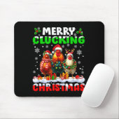 Merry Clucking Christmas Funny Chicken Santa Hat X マウスパッド (マウス)