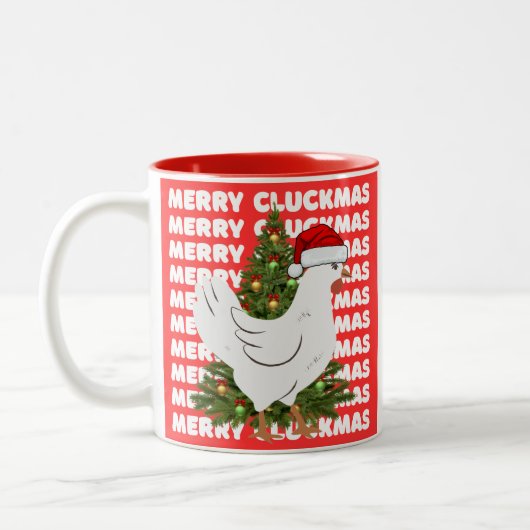 Merry CLUCKMAS coffee mug  ツートーンマグカップ (左)