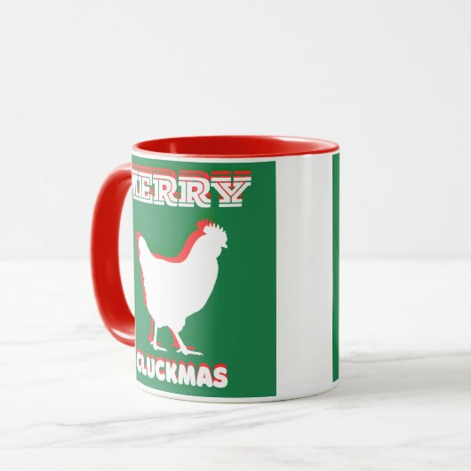 Merry CLUCKMAS coffee mug  マグカップ (正面左)