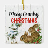 Merry Country Christmas Add a Name Ornament セラミックオーナメント (正面)