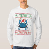 Merry Crabmas Funny Crab Ugly Christmas Sweater Tシャツ (正面)