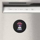 Merry Creepmas Cat Pastel Goth Christmas Skull T-S マグネット (インサイチュ (食洗機))