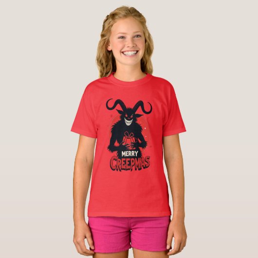 Merry Creepmas Krampus Holiday Tシャツ (正面フル)