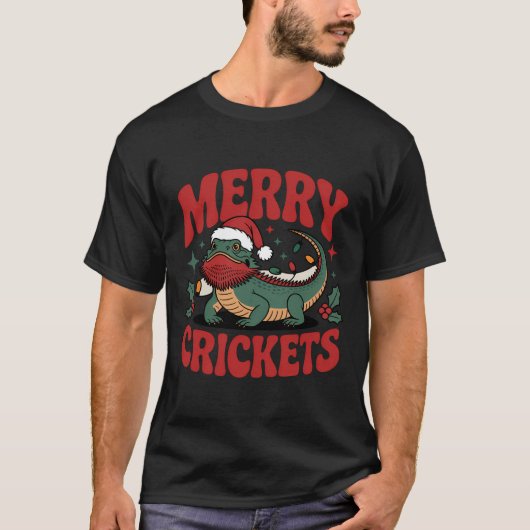 Merry Crickets Reptile Xmas Design Tシャツ (正面)