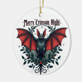 Merry Crimson Night Christmas Bat Ornament セラミックオーナメント (左)