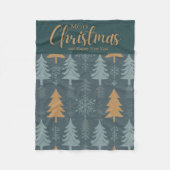 merry crishtmas green pattern  フリースブランケット (正面)