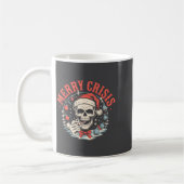 Merry Crisis Dark Humor Sarcastic Christmas Goth P コーヒーマグカップ (左)