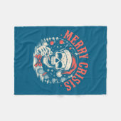 Merry Crisis Dark Humor Sarcastic Christmas Goth P フリースブランケット (正面(横))