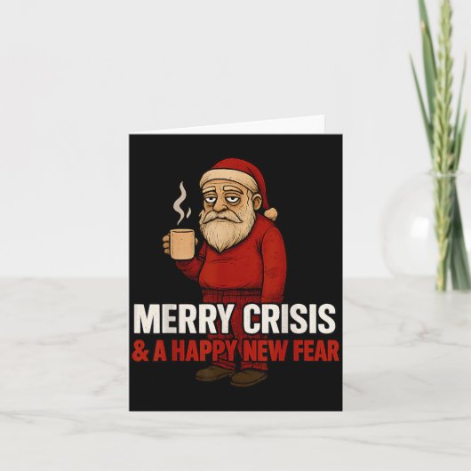 Merry Crisis Happy New Fear Year 2026 Funny Adult  カード (正面)