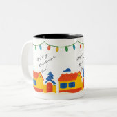 Merry Cristmas, Bre! Village Romanian House  ツートーンマグカップ (正面左)