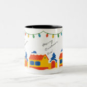 Merry Cristmas, Bre! Village Romanian House  ツートーンマグカップ (中央)