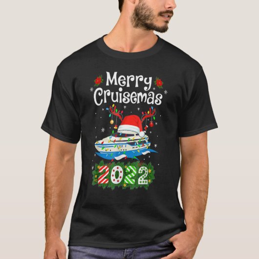Merry Cruisemas 2022 Christmas Santa Reindeer Crui Tシャツ (正面)