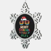 Merry Cruisemas 2025 Personalized Xmas Cruise スノーフレークピューターオーナメント (右)
