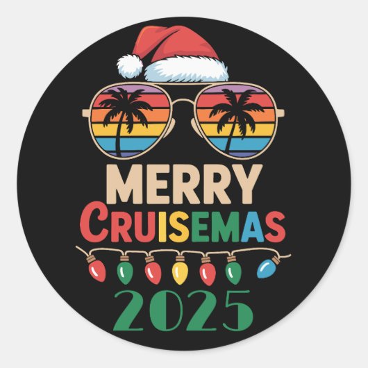 Merry Cruisemas 2025 Personalized Xmas Cruise ラウンドシール (正面)