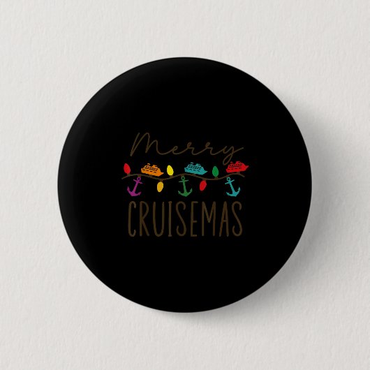 Merry Cruisemas Cruise Christmas Lights Matching F 缶バッジ (正面)