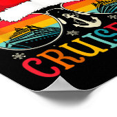 Merry Cruisemas Cruise Ship Vacation Cruising Chri ポスター (角)
