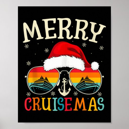 Merry Cruisemas Cruise Ship Vacation Cruising Chri ポスター (正面)