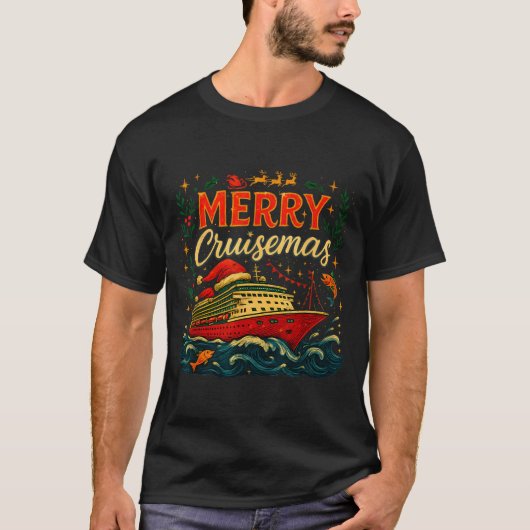 Merry Cruisemas Funny Christmas Cruise Vacation  Tシャツ (正面)
