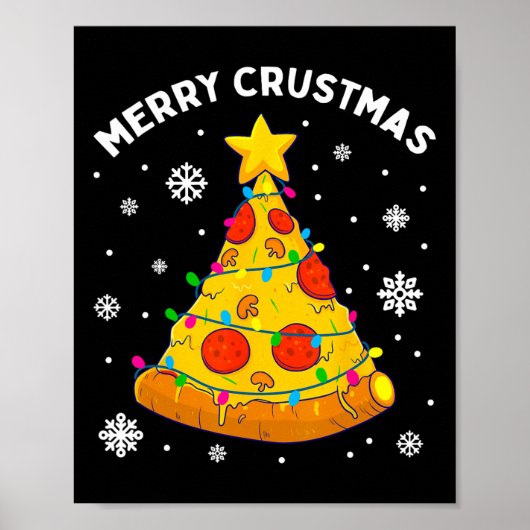 Merry Crustmas Pizza Christmas Tree Xmas Gifts Kid ポスター (正面)