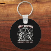 Merry Cryptmas Weird Night Cryptid Holiday Art キーホルダー (正面)