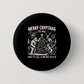 Merry Cryptmas Weird Night Cryptid Holiday Art 缶バッジ (正面)