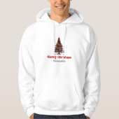 Merry Custom Name Buffalo Plaid Tree Holiday パーカ (正面)