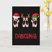 Merry Dancemas Ballet Dance Teacher Christmas Holi カード (黄色い花)