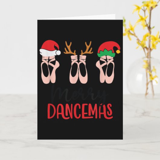 Merry Dancemas Ballet Dance Teacher Christmas Holi カード (黄色い花)