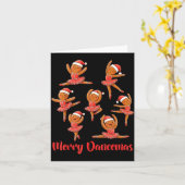 Merry Dancemas Ballet Dancer Gingerbread Teacher C カード (黄色い花)