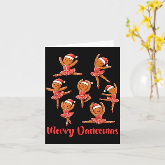 Merry Dancemas Ballet Dancer Gingerbread Teacher C カード (黄色い花)