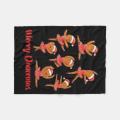 Merry Dancemas Ballet Dancer Gingerbread Teacher C フリースブランケット (正面(横))