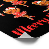 Merry Dancemas Ballet Dancer Gingerbread Teacher C ポスター (角)