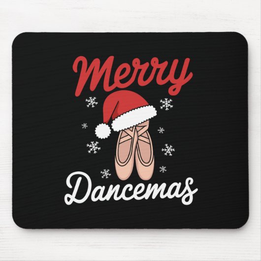 Merry Dancemas Llet Dancer Teacher Christmas Dance マウスパッド (正面)