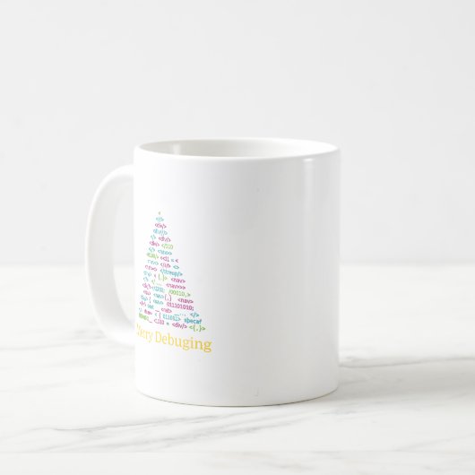 Merry Debugging Code Christmas Tree Art コーヒーマグカップ (正面左)