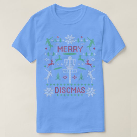 Merry Discmas Disc Golf Ugly Christmas Sweater Par Tシャツ (デザイン正面)