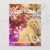 Merry Dogmas Golden Doodle  Postcard ポストカード (正面)