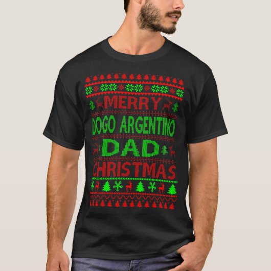 Merry Dogo Argentino Dad Dog Christmas Gift  Tシャツ (正面)