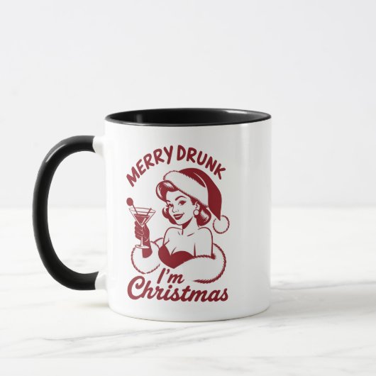 Merry Drunk I'm Christmas Cocktail Snarky Drinking マグカップ (左)