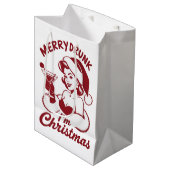 Merry Drunk I'm Christmas Cocktail Snarky Drinking ミディアムペーパーバッグ (正面アングル)