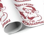 Merry Drunk I'm Christmas Cocktail Snarky Drinking ラッピングペーパー (ロールコーナー)