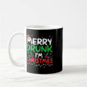 Merry Drunk I'm Christmas Funny Santa Joke Xmas Dr コーヒーマグカップ (左)